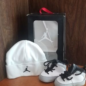 Baby size 1c Jordan tennis shoes & hat